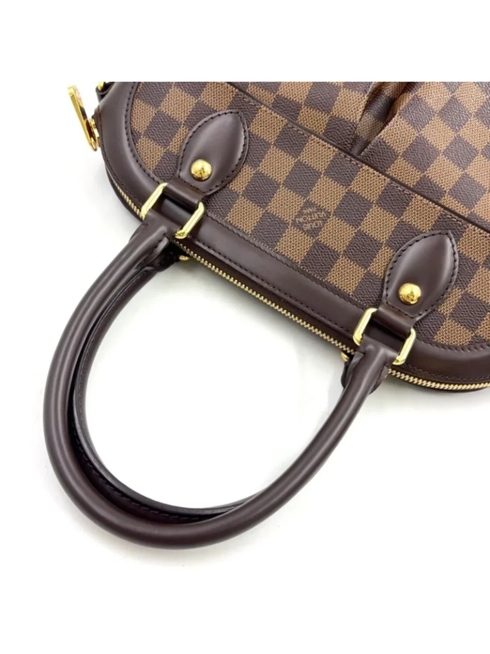 Louis Vuitton Trevi PM Damier Ebene Leather Brown Handbag Gold
